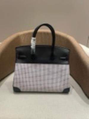 wholesale quality hermes birkin 25 swift pink black toile quadrille ghw